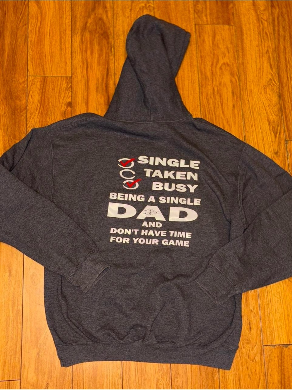 Single dad grey hoodie Size L
